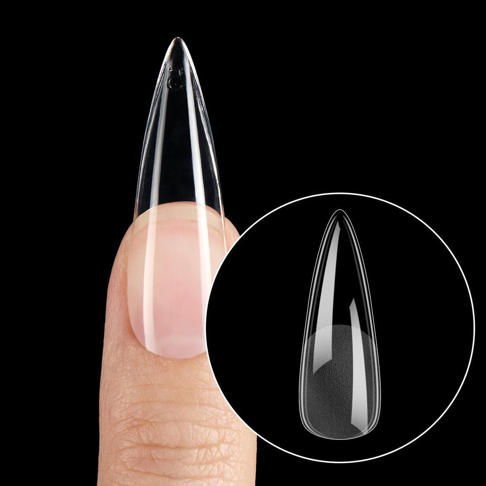 Beetles Gel Tips Etch-X natural-looking stiletto tips for chic nails