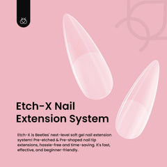 Beetles Gel Tips Etch-X pre-buffed for strong adhesion and precise alignment