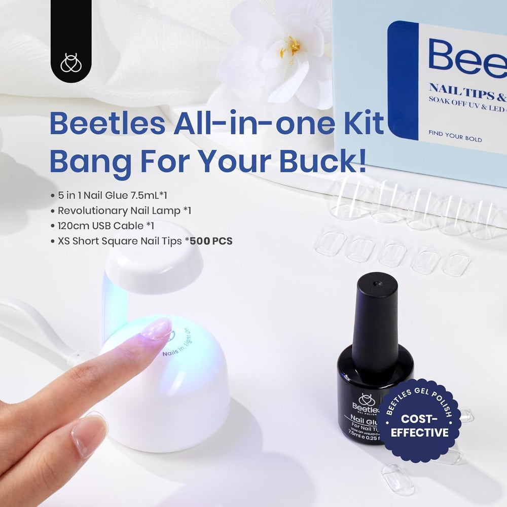 Tips extra-courts Beetles pour une manucure rapide et nette.