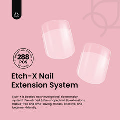 Beetles Gel Nail Tips with half-matte etch-X finish for elegant daily wear.