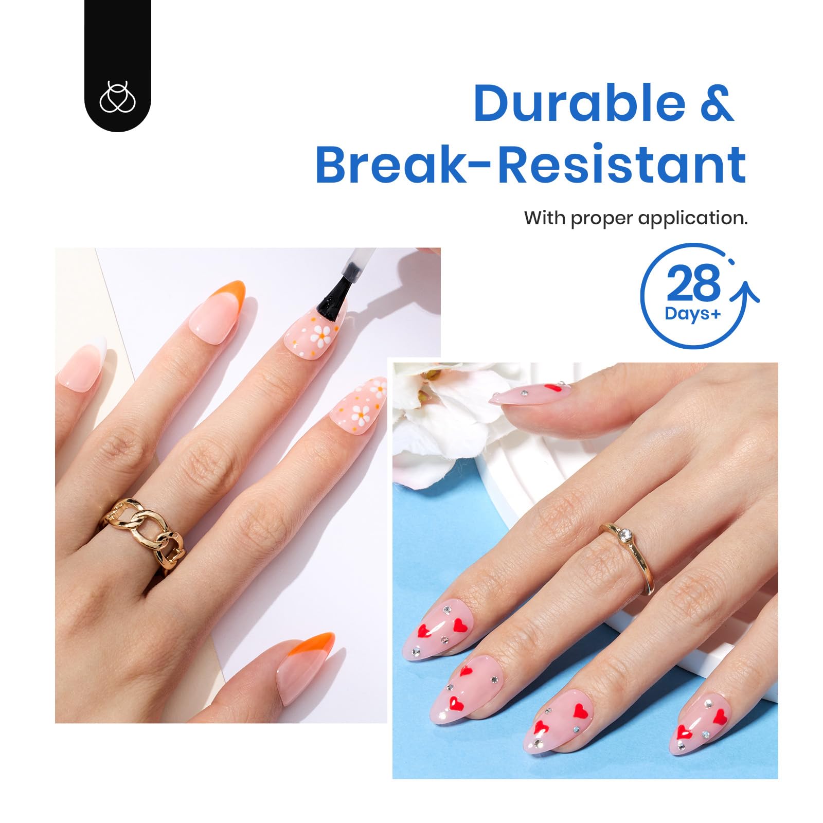 Beetles Gel Nail Tips résistants, extension durable et robuste.