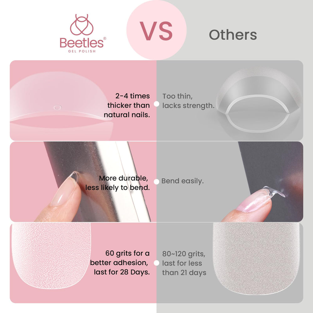 Beetles Gel Nail Tips are thick yet flexible for durable extensions.