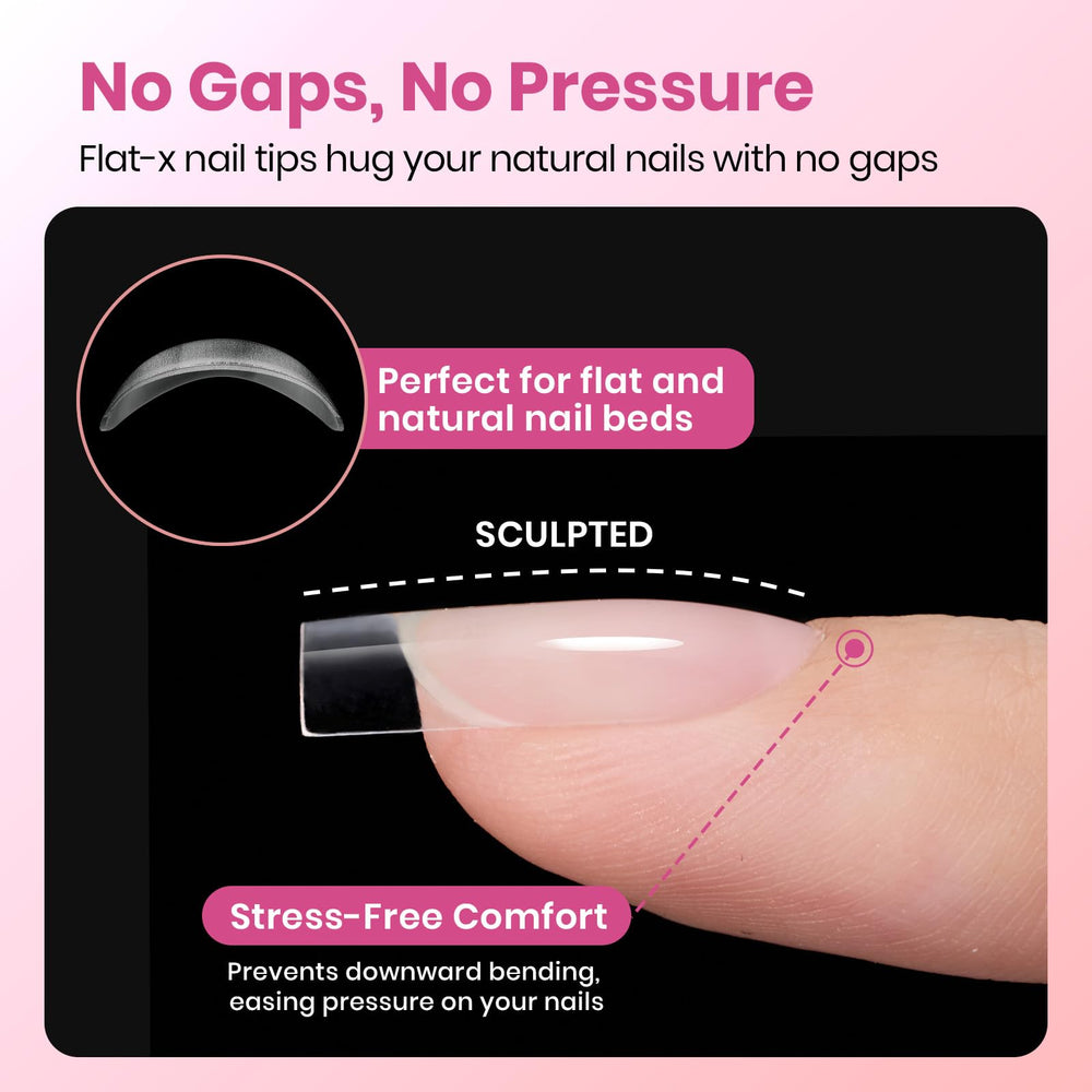 Beetles Gel Nail Tips Carrés Courts, application rapide et facile, sans limage excessive.