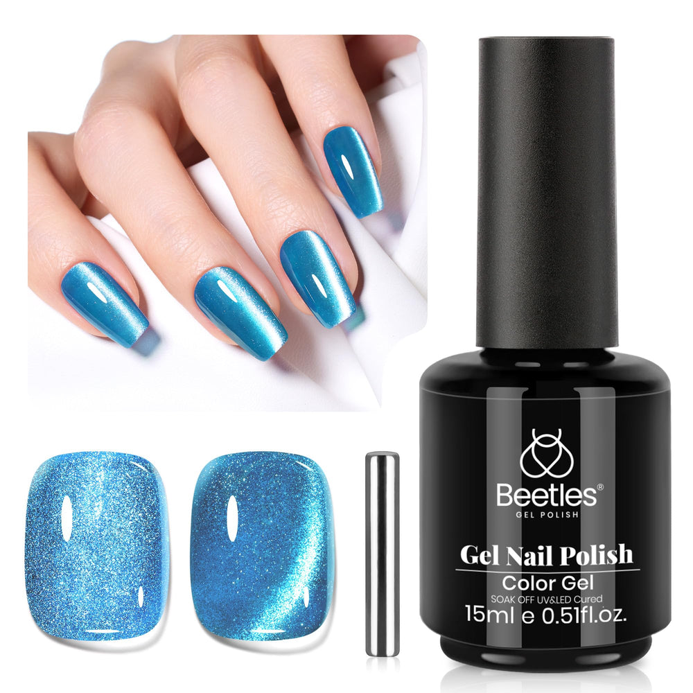 Beetles Gel Œil de Chat Bleu en bouteille prête à l’emploi, brillance durable.