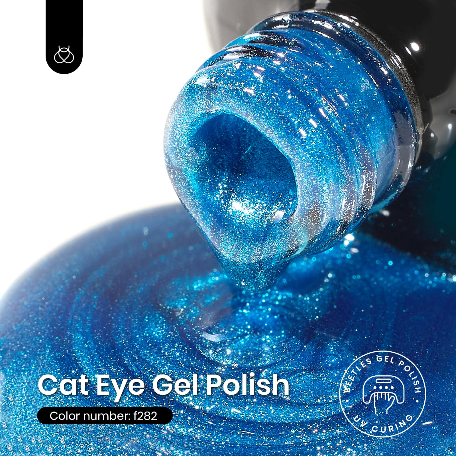 Beetles Gel Œil de Chat Bleu – effet œil de chat magnétique sur ongles.