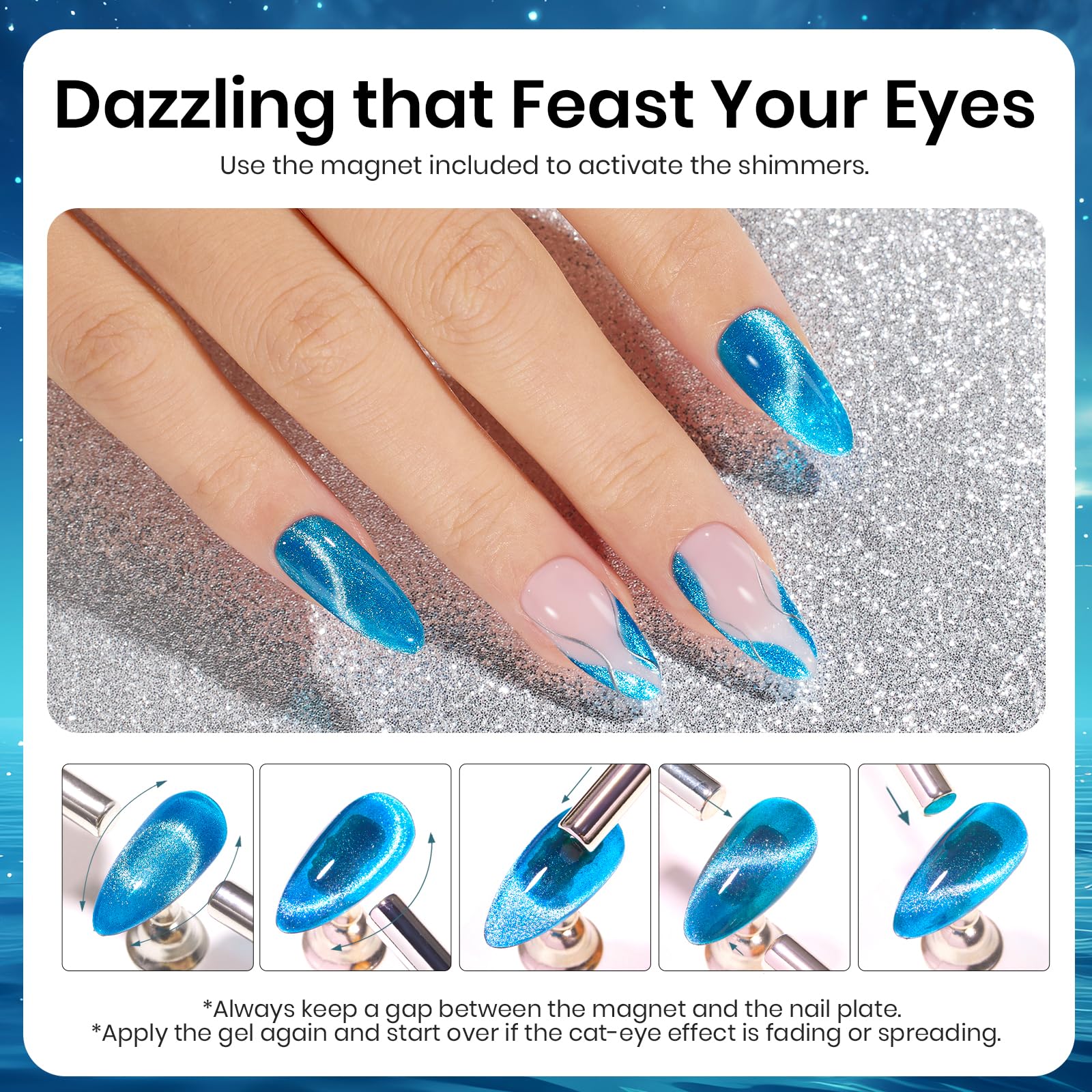 Beetles Œil de Chat Bleu – durcissement UV/LED rapide.