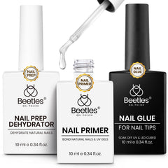 Beetles Gel Ongles: colle et déshydratant pour adhérence durable.