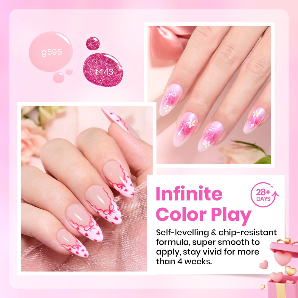 Beetles vernis gel Rose Paillettes: accents scintillants pour des ongles festifs