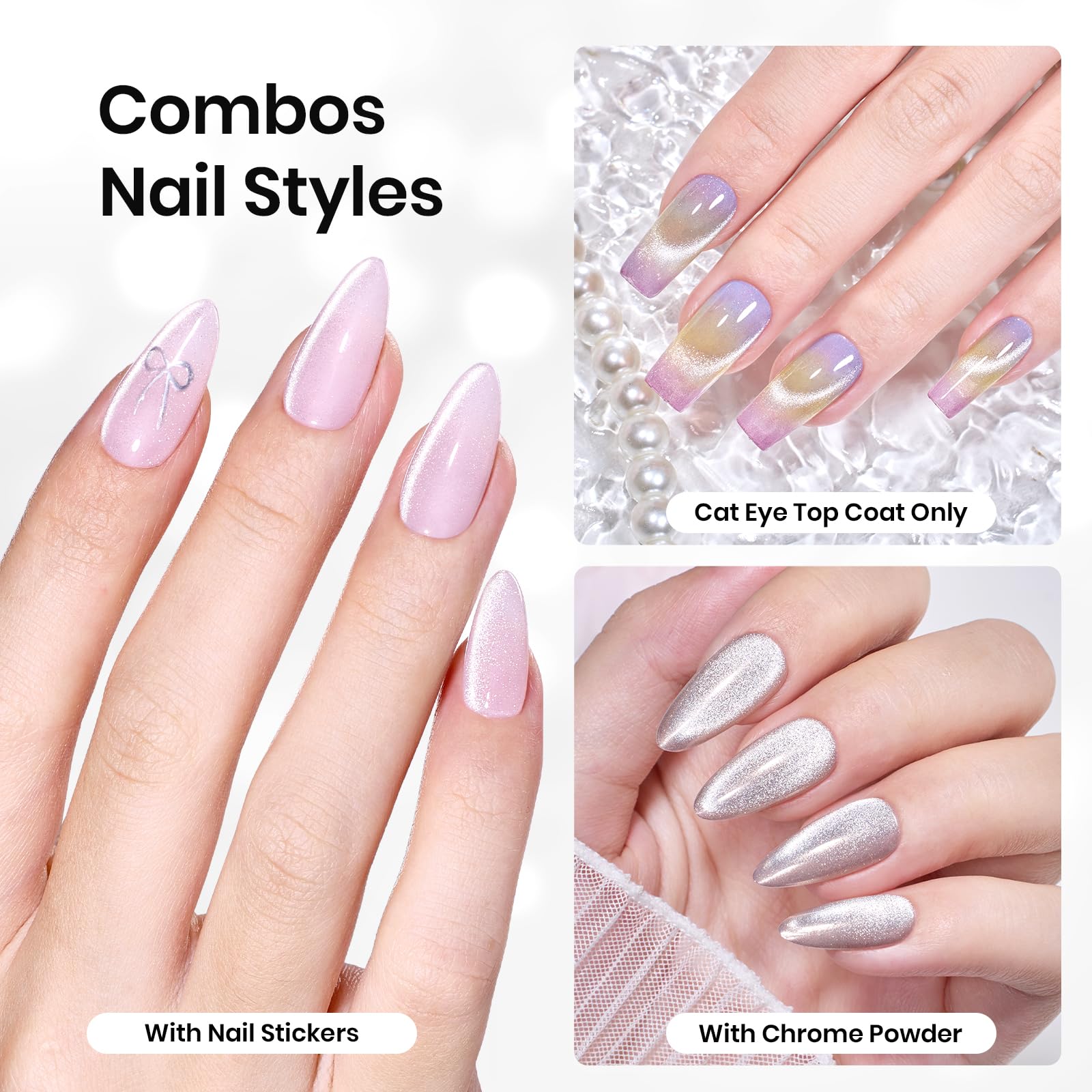 Beetles Gel Polish avec aimant puissant pour lignes nettes et halos lumineux.