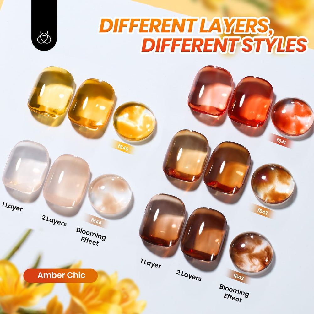 Beetles Amber Chic Chestnut Brown jelly polish for rich gradient depth.