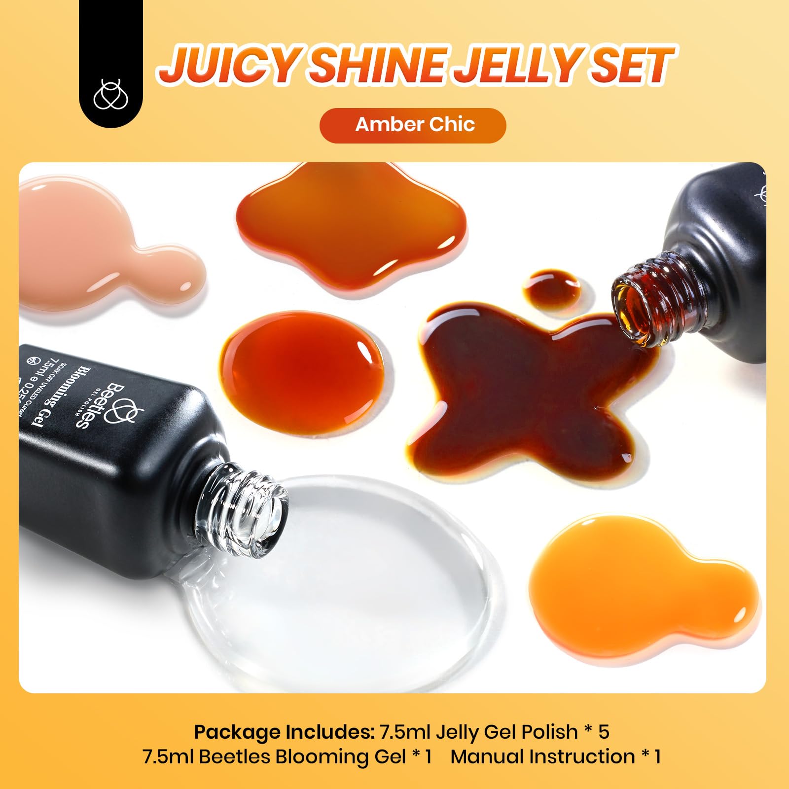 Beetles Amber Chic Smoky Gray jelly polish with sophisticated finish.