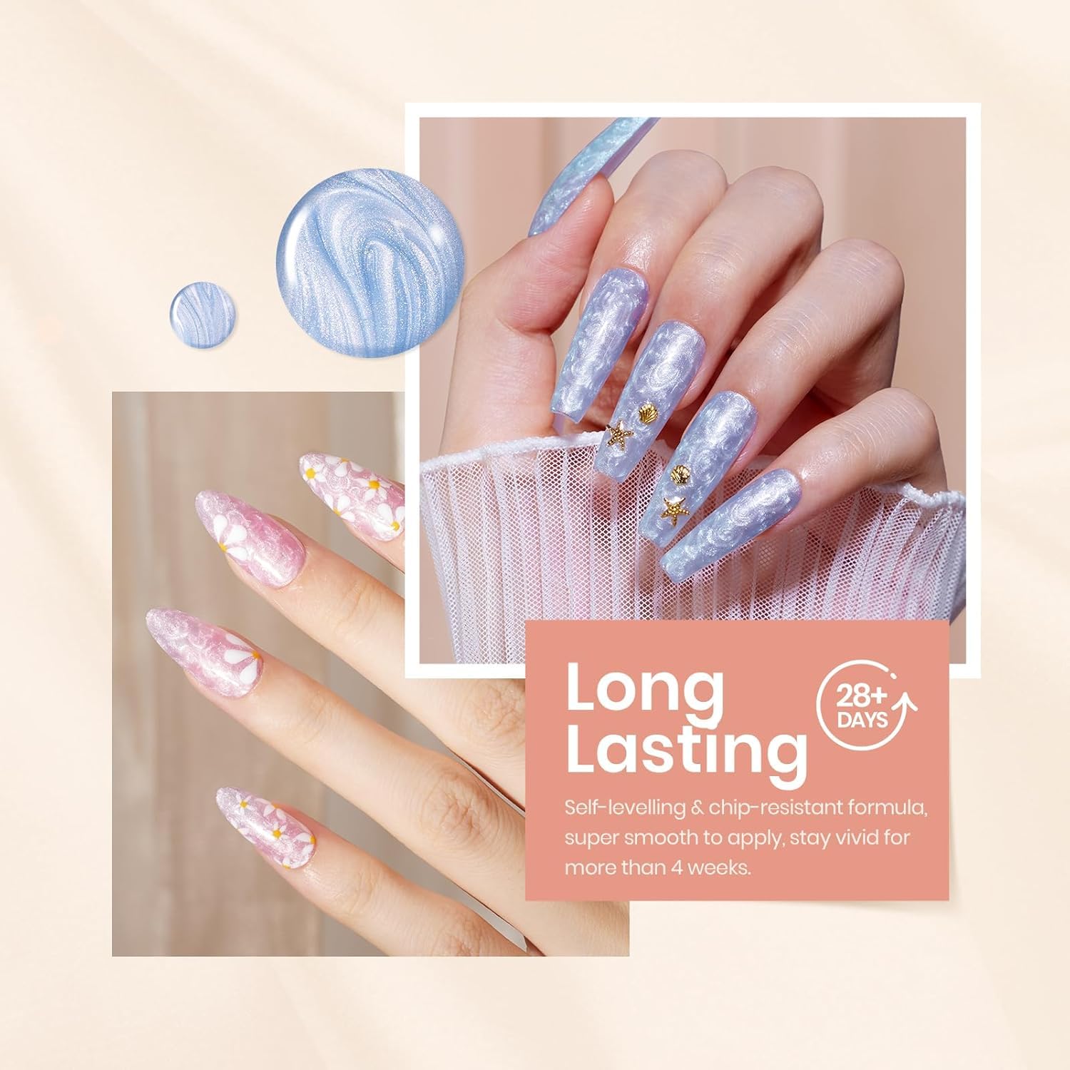 Beetles Pearl Gel Polish bleu mer éthéré pour un look marin scintillant