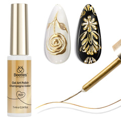 Beetles Gel Polish: bouteille-liner doré métallique pour lignes élégantes.