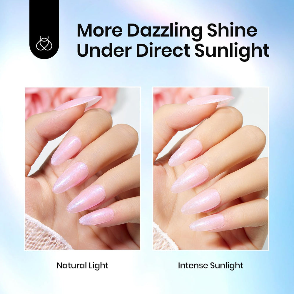 Beetles Gel Polish – application couche finale pailletée, brillance durable et lisse.