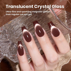 Beetles Gel Polish Cat Eye brun Cinnamon Girl nécessite lampe UV/LED pour durcissement.