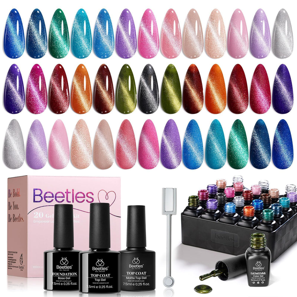 Beetles Gel Polish Cat Eye ensemble 20 couleurs pour looks variés et durables