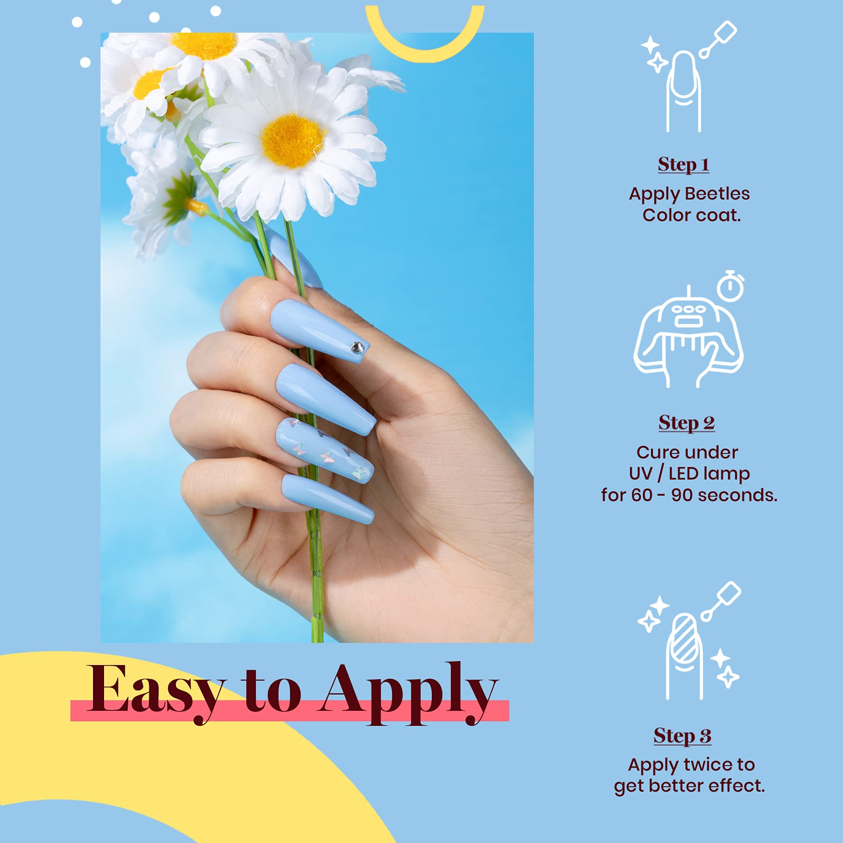 Coffret cadeau Beetles Gel Polish bleu, parfait pour offrir.