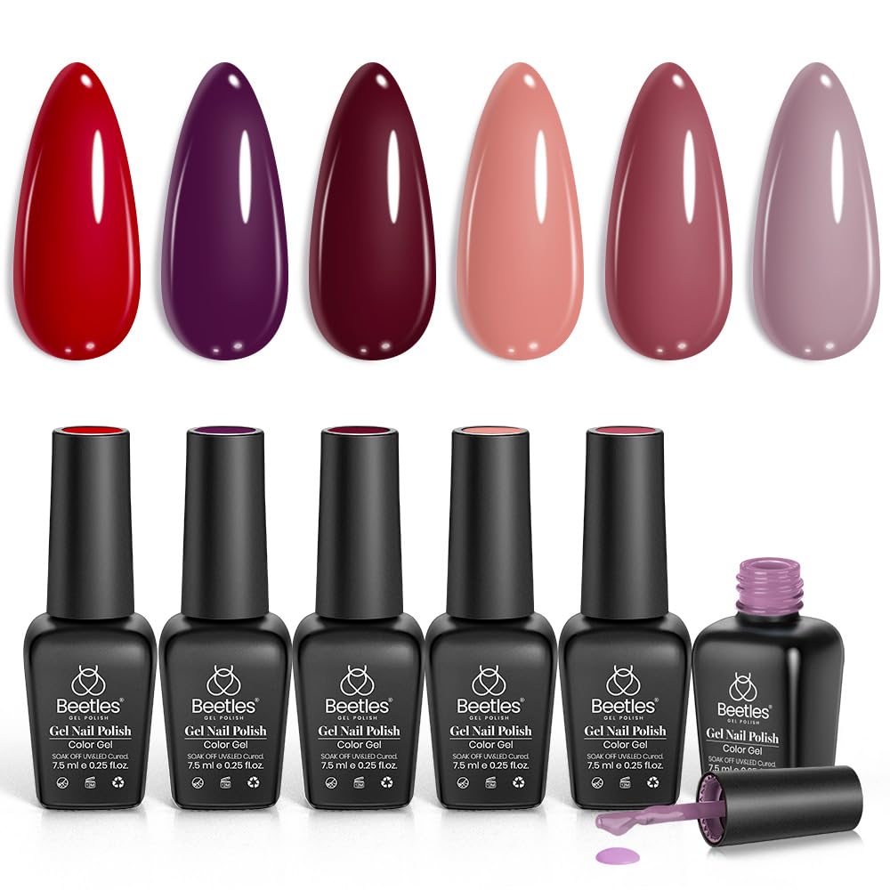 Beetles Gel Polish coffret Saint-Valentin rouge Bordeaux – tenue longue durée et éclat.