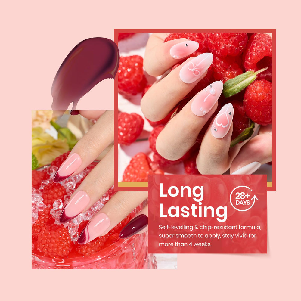 Beetles Gel Polish coffret Saint-Valentin violet foncé – couvrante et brillante.