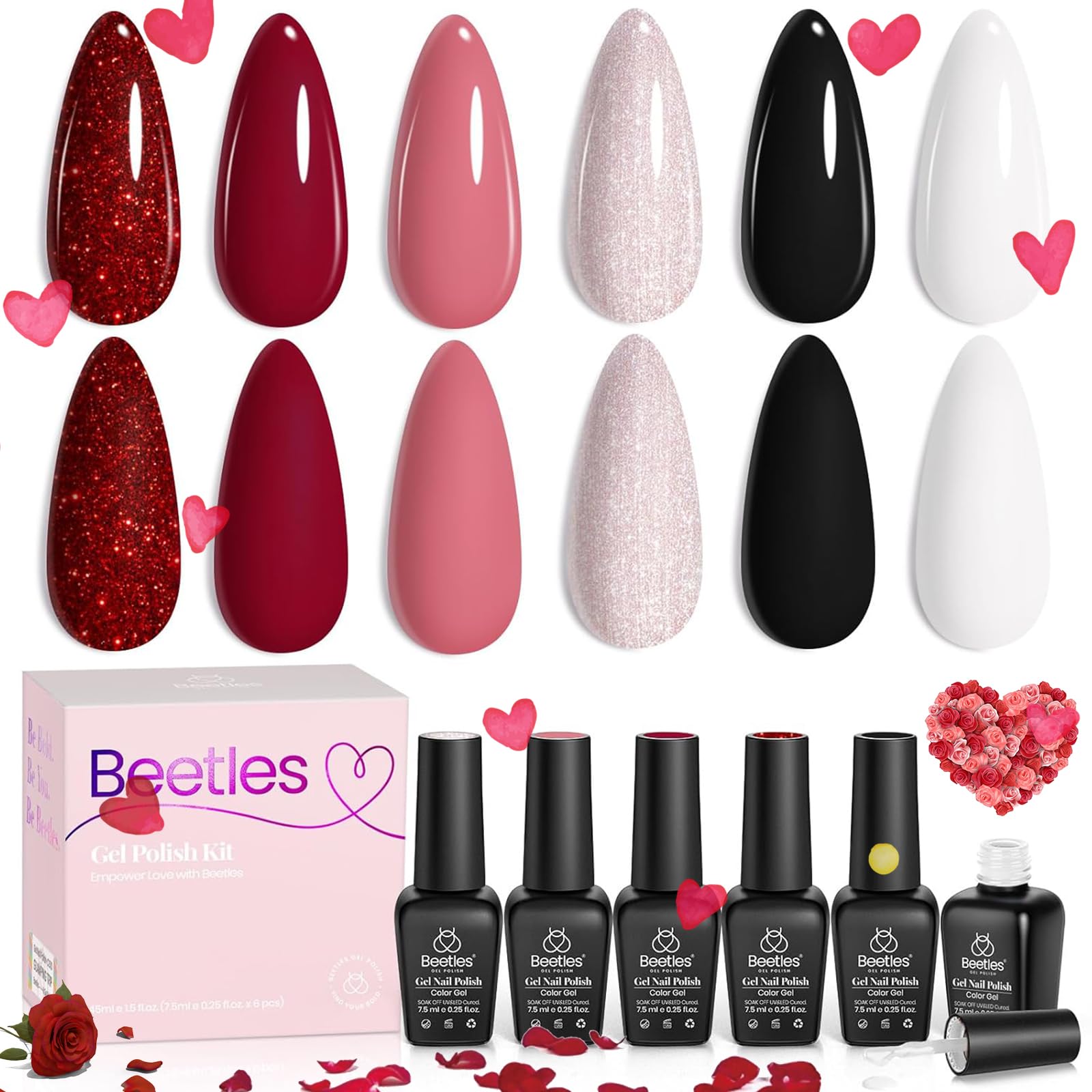 Beetles Gel Polish Collection Reine des Cœurs Rose Pâle : tenue durable et éclat soyeux.