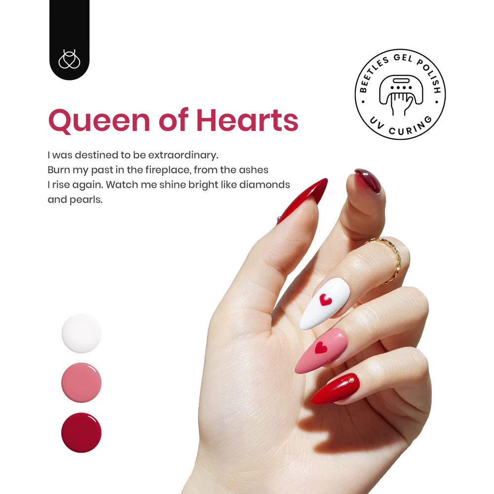 Beetles Gel Polish Collection Reine des Cœurs Rouge Paillettes : fini brillant et effet festif.