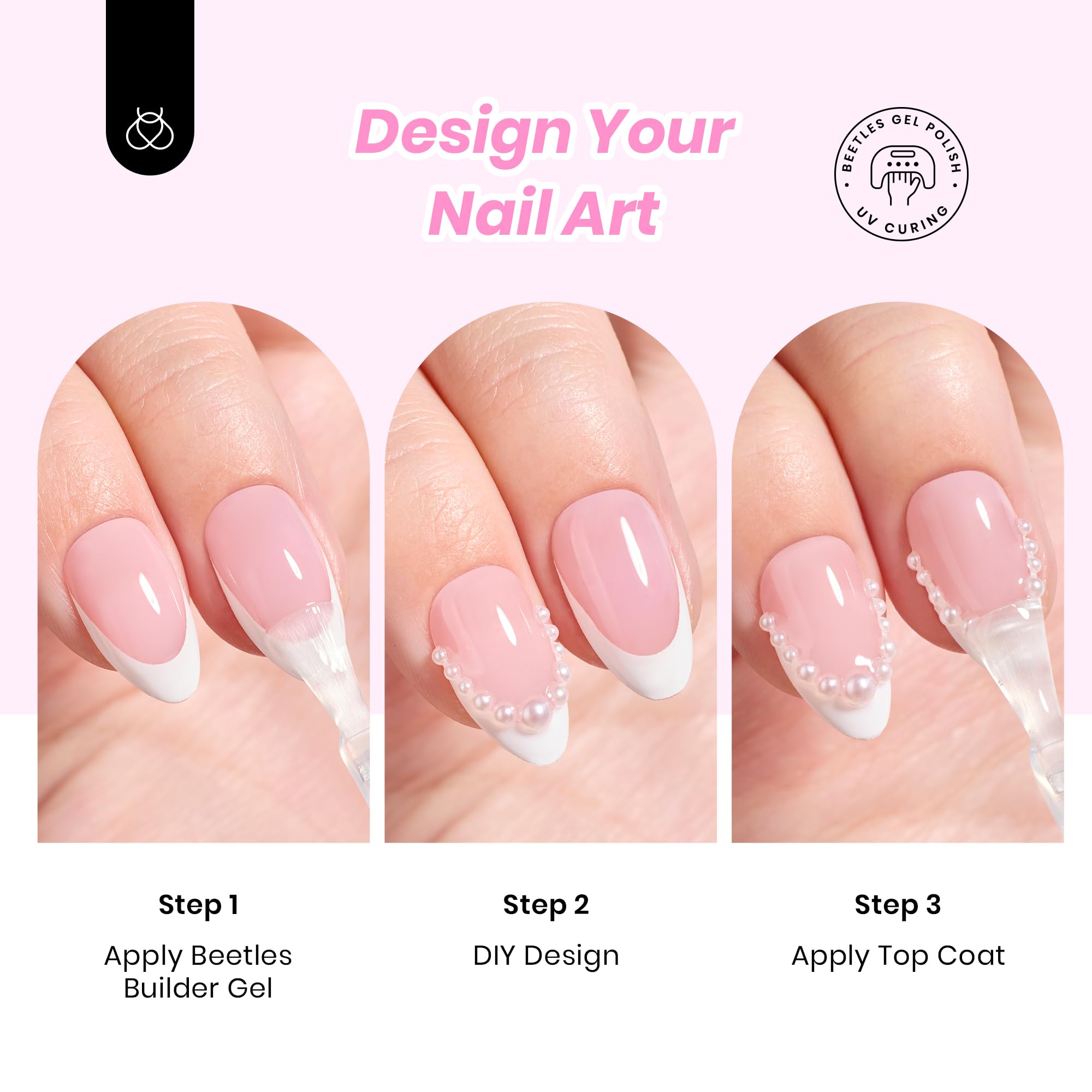 Beetles Gel Polish kit mariage et fête, look élégant et coordonné.
