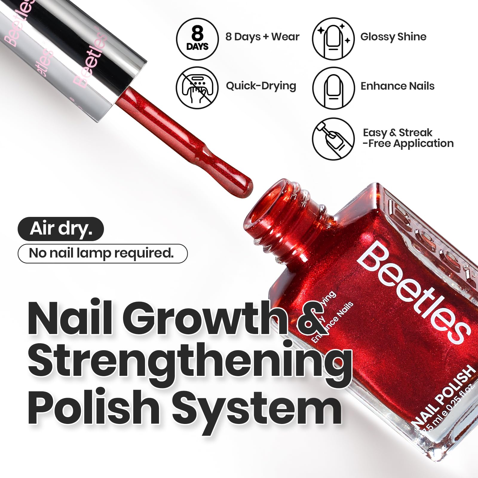 Beetles Gel Polish doré chaud – brillance éclatante pour une allure festive.