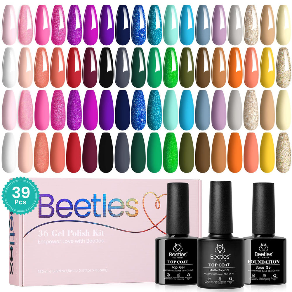 Beetles Gel Polish ensemble 36 couleurs pour créer des looks variés et durables