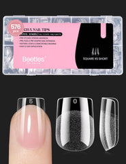 Beetles Gel Polish – ensemble 576 pièces, prolongements d’ongles courts pour poses rapides.