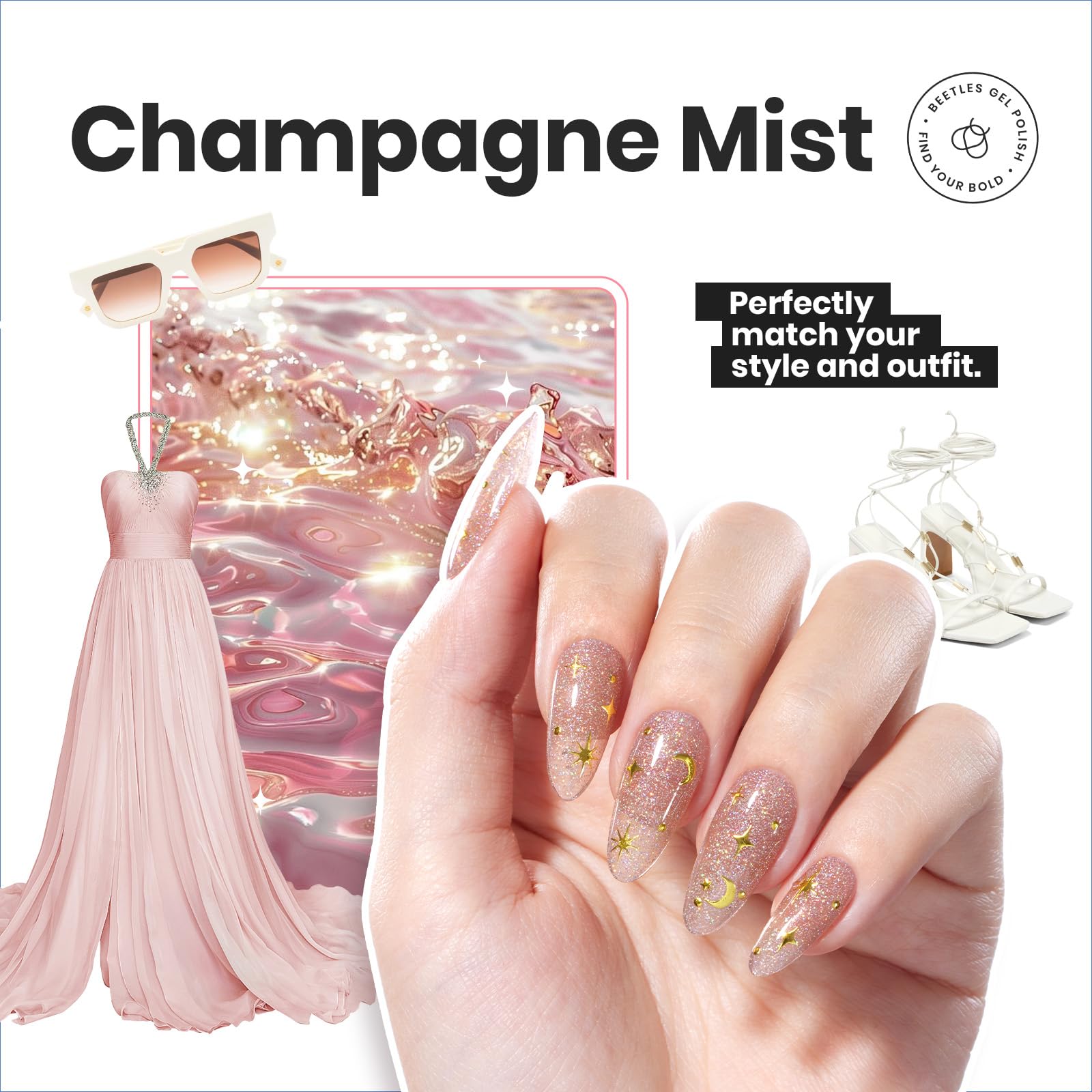 Beetles Gel Polish ensemble neutres: teinte beige naturelle pour looks subtils.