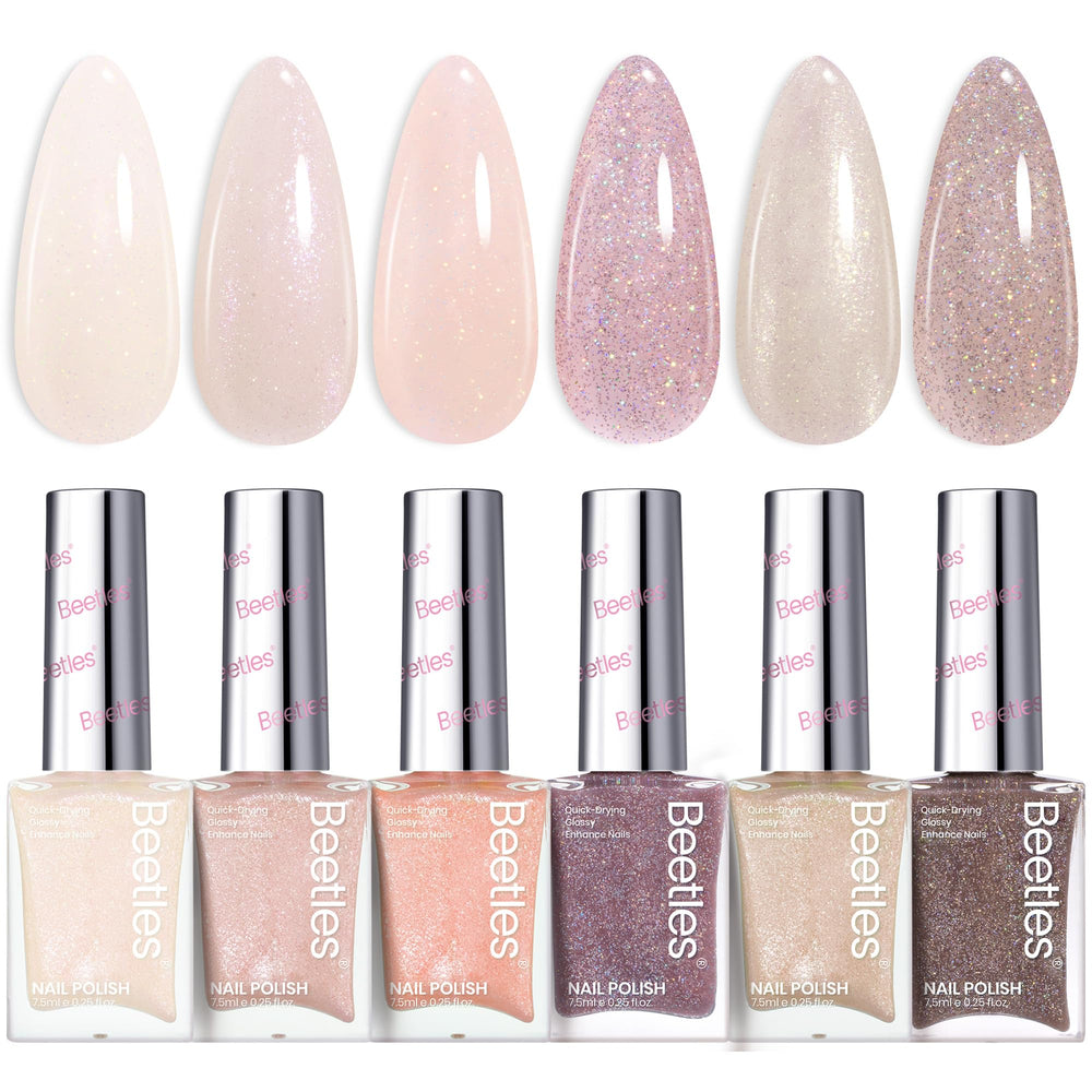 Beetles Gel Polish ensemble neutres: cadeau élégant pour femmes aimant les manucures.