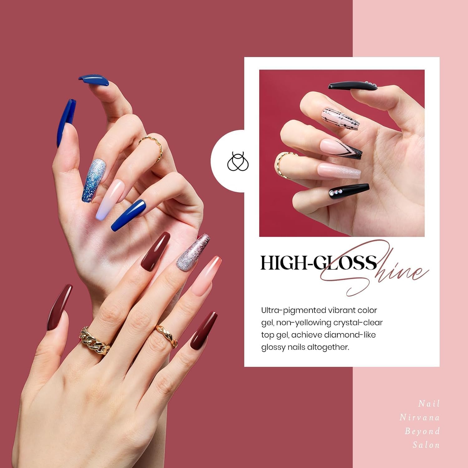 Beetles Gel Polish – feuilles dorées et paillettes pour un look chic.