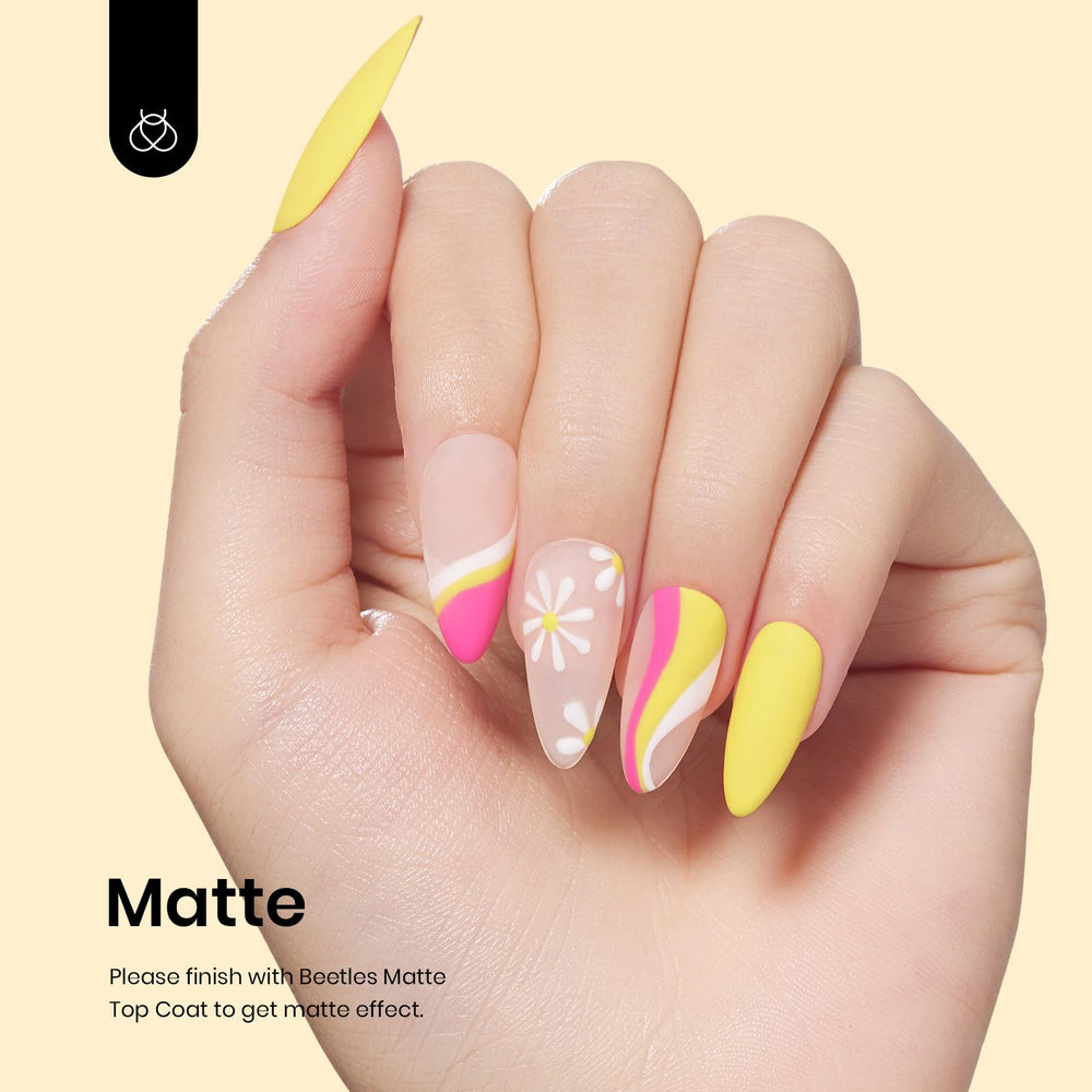 Beetles Gel Polish Canari Jaune – base et top coat non inclus pour meilleure tenue