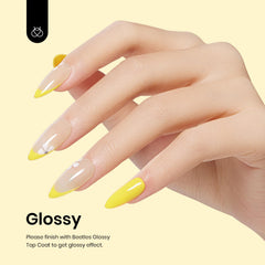 Beetles Gel Polish Canari Jaune – finition brillante après chaque couche