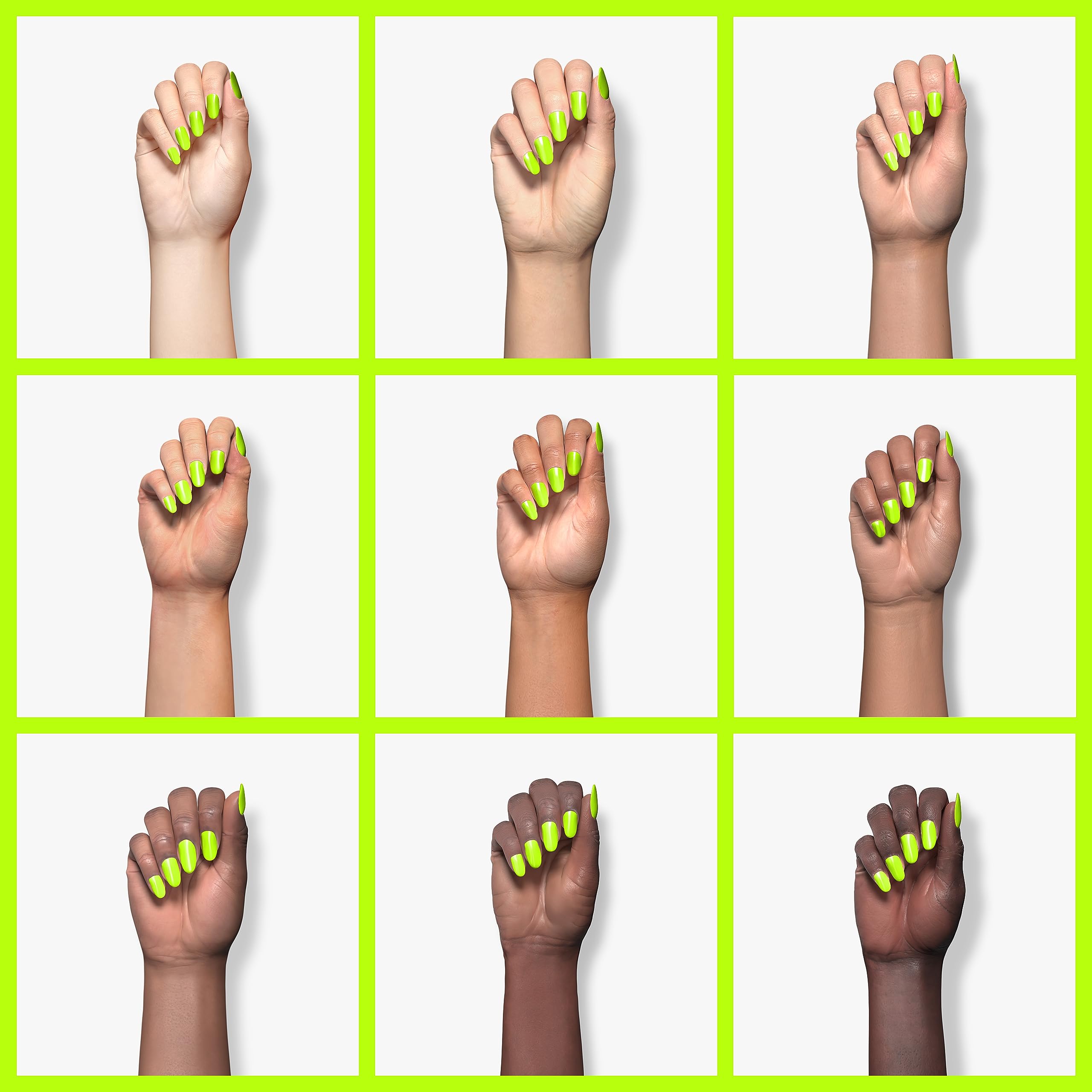 Beetles Gel Polish jaune néon sur ongles en été, tenue assurée