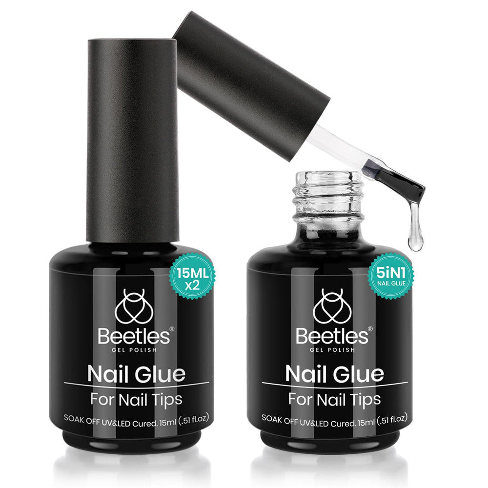 Beetles Gel Polish Kit 2x15ml prêt à allonger vos ongles avec précision.
