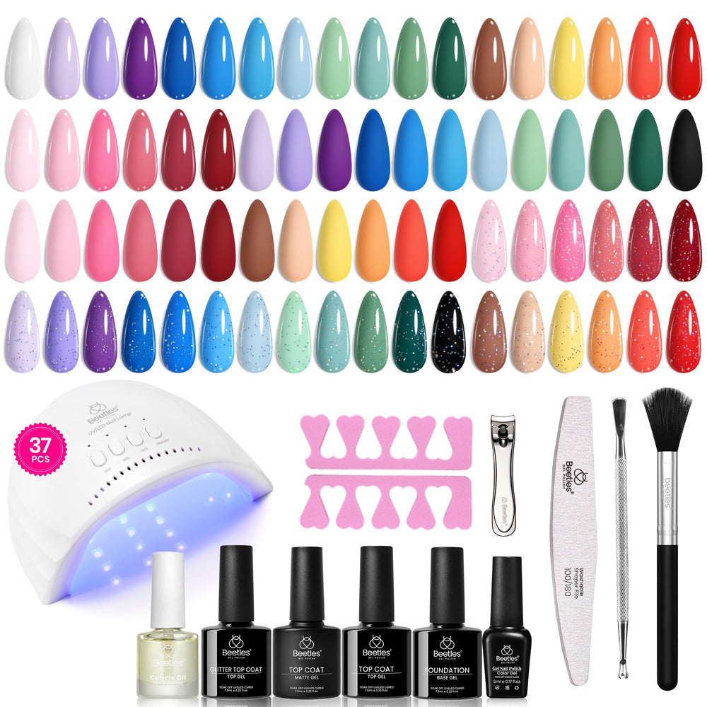 Beetles Gel Polish Kit lampe UV: ensemble complet pour manucure à domicile.