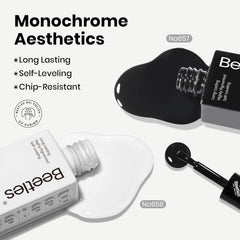 Be Beetles Gel Polish Kit noir et blanc pour designs classiques polyvalents