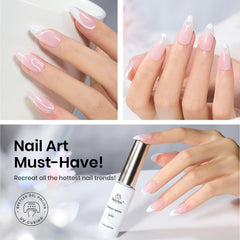Beetles Gel Polish liner blanc en pose précise sur l’ongle.