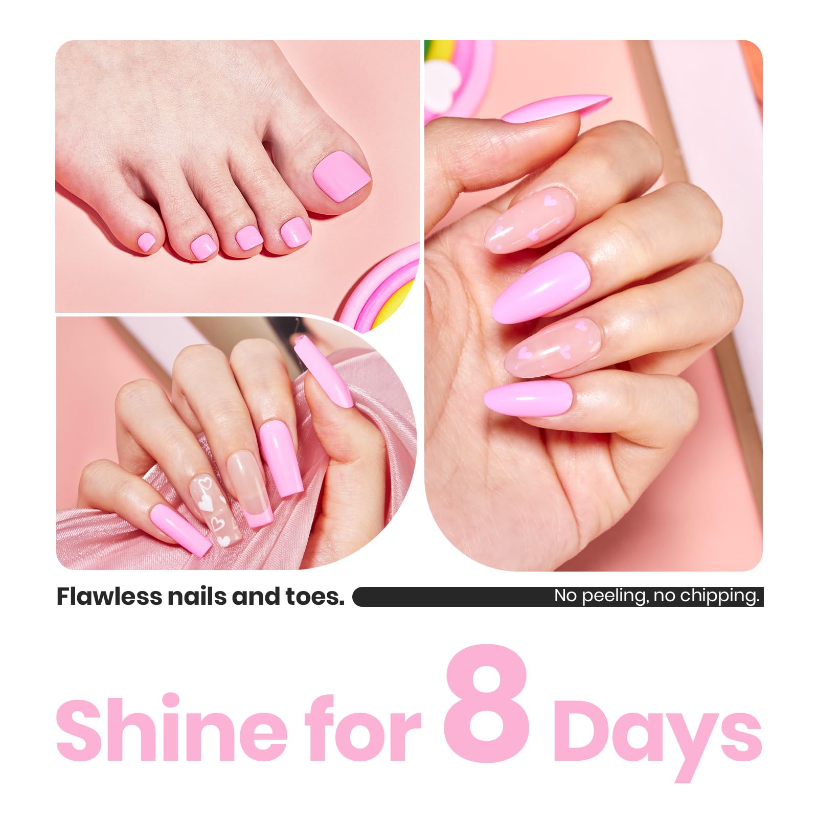 Longue tenue Beetles Gel Polish rose, jusqu’à 8 jours sans écaillage