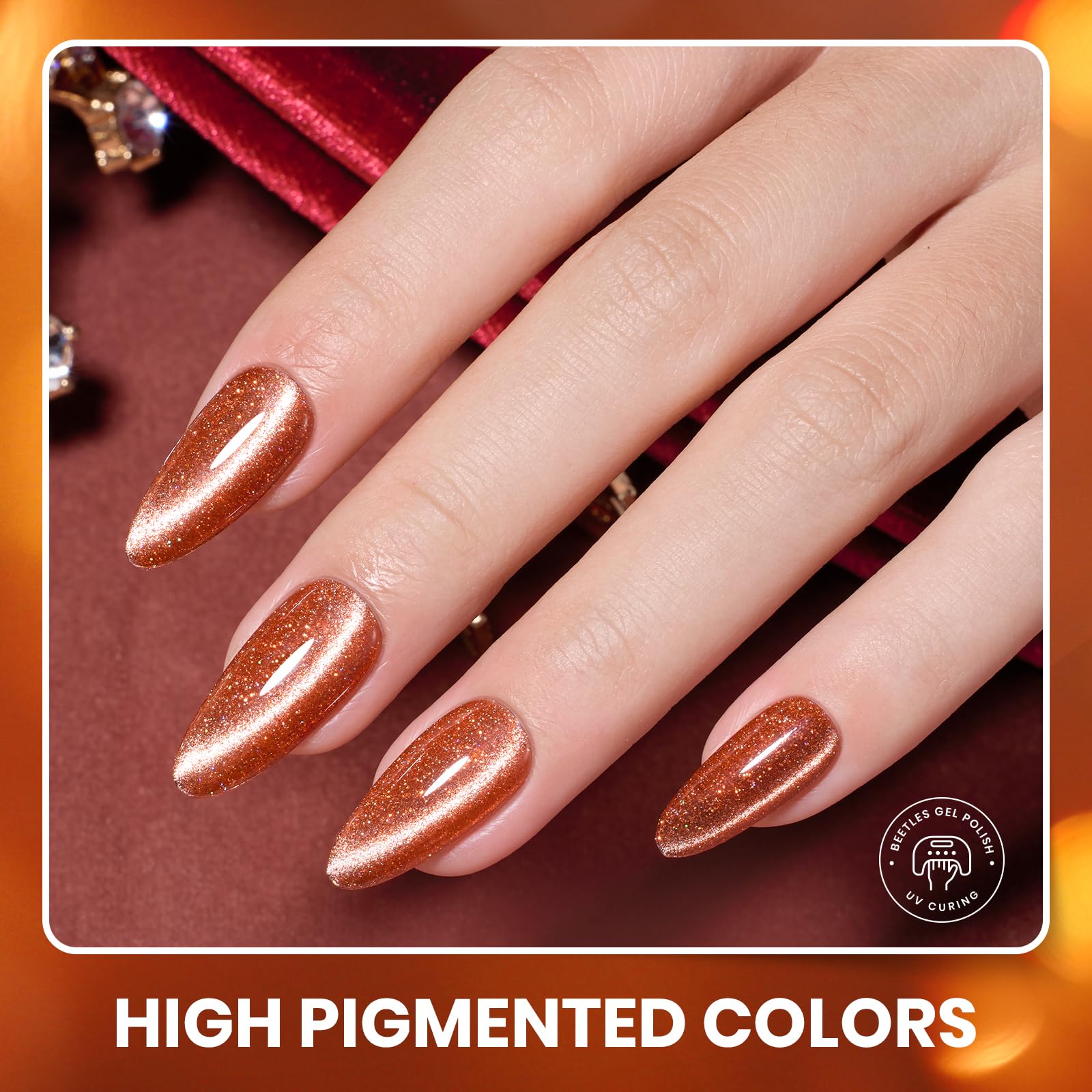 Beetles Gel Polish Magnetic Cat Eye Effect for depth in stylish manis.