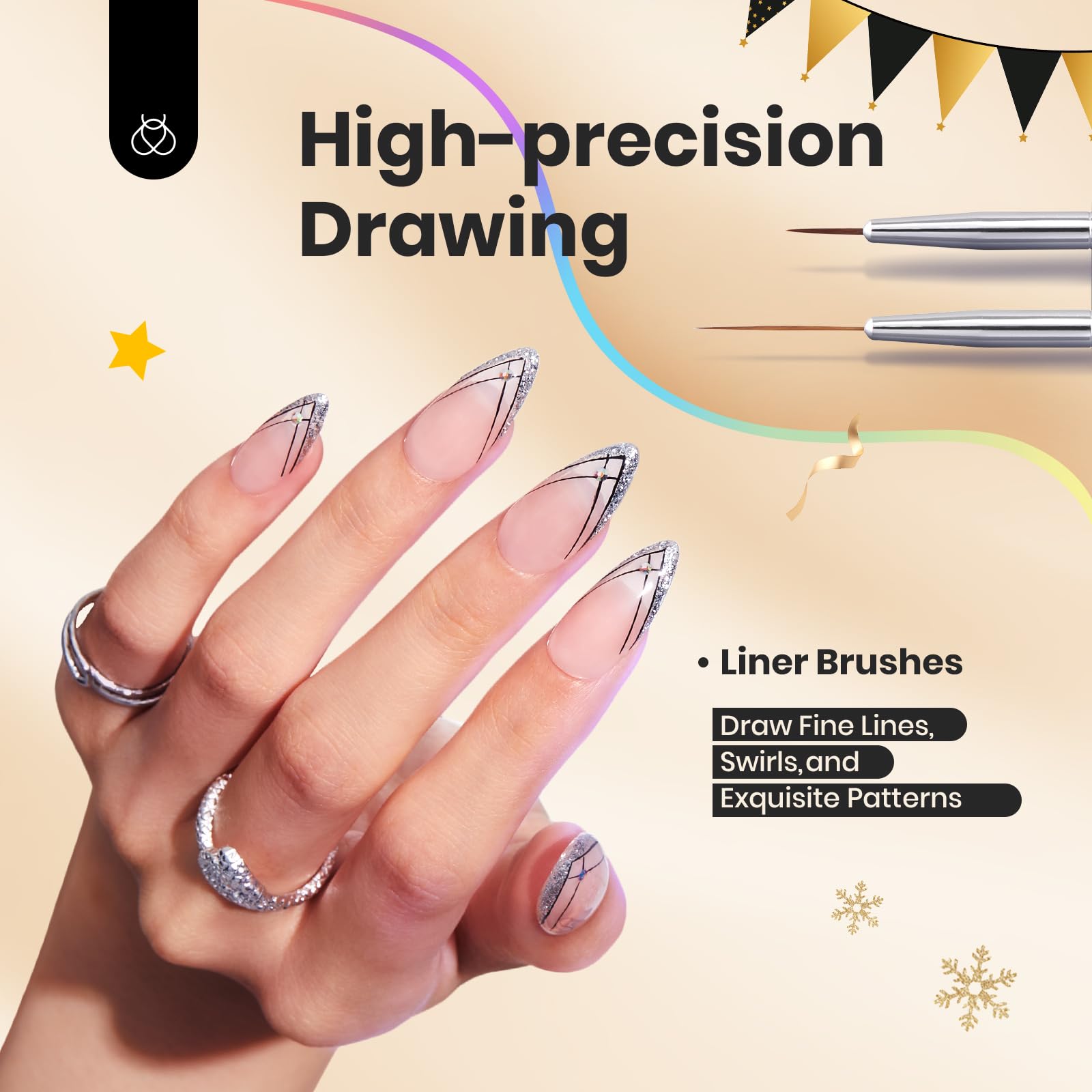 Beetles Gel Polish manche bois-alloy pour prise en main confortable