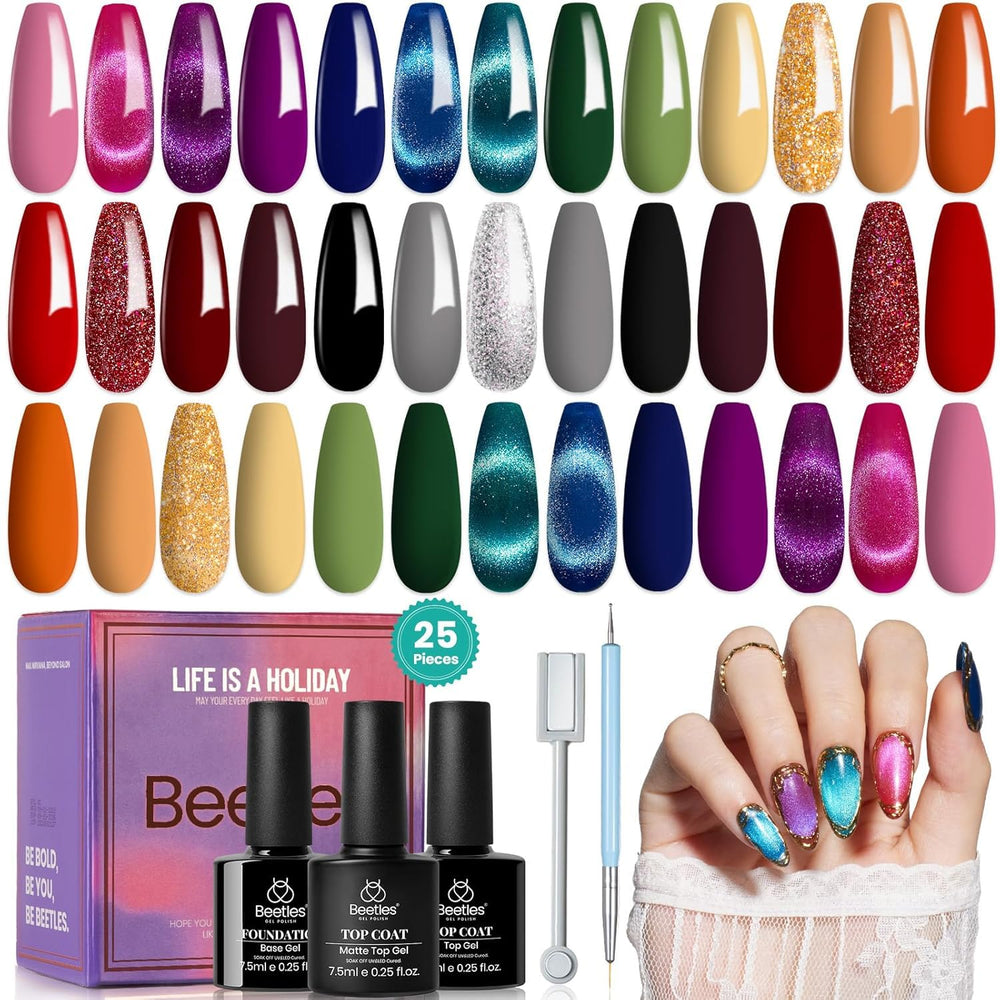 Beetles Gel Polish Œil de Chat — collection de 20 couleurs prête à l’emploi pour varier les looks.