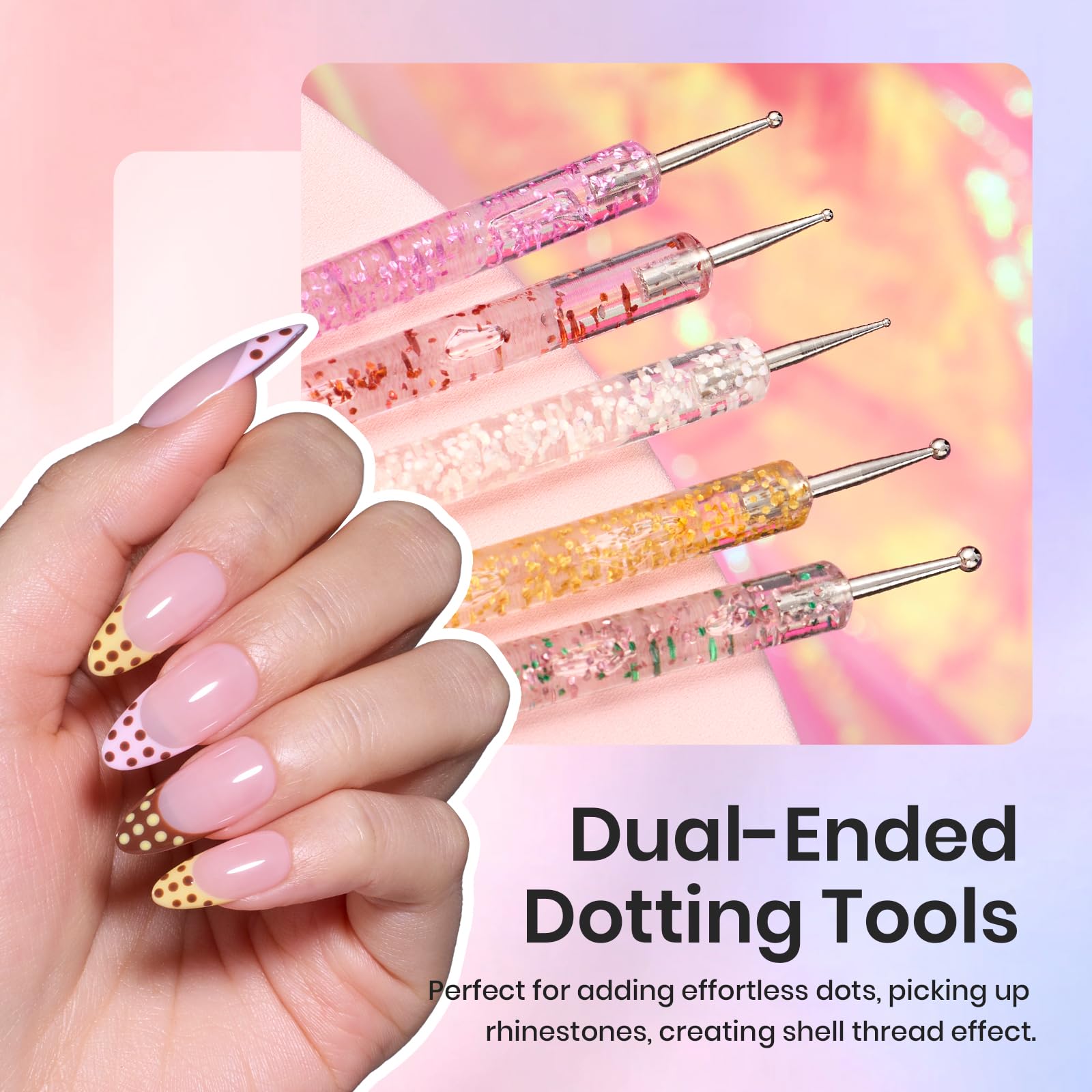 Beetles Gel Polish outils dotting cinq tailles pour détails fins