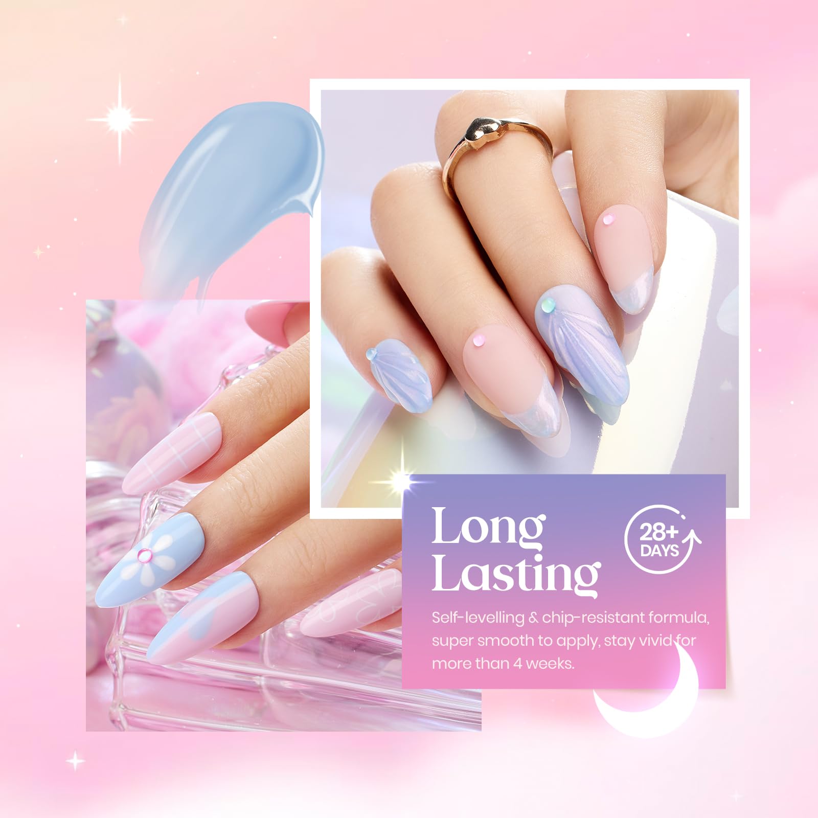 Beetles Gel Polish paillette violet, brillance glamour.
