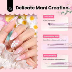 Pinceau French Beetles Gel Polish pour finitions propres sur les contours.