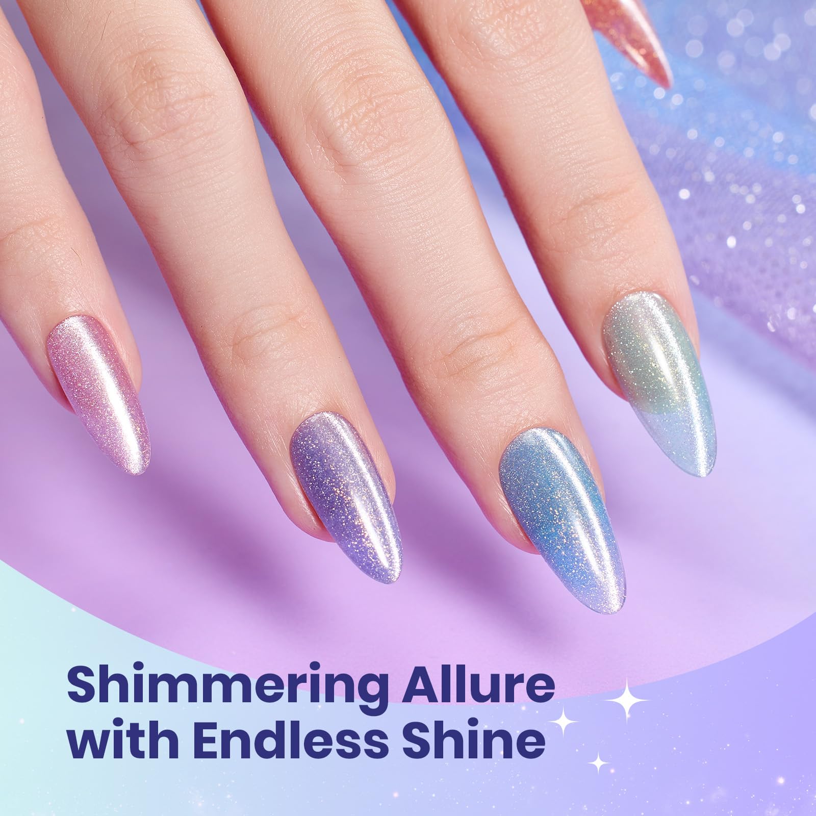 Beetles Gel Polish Romantique Galaxie – œil-de-chat marine, effet profond et durable.