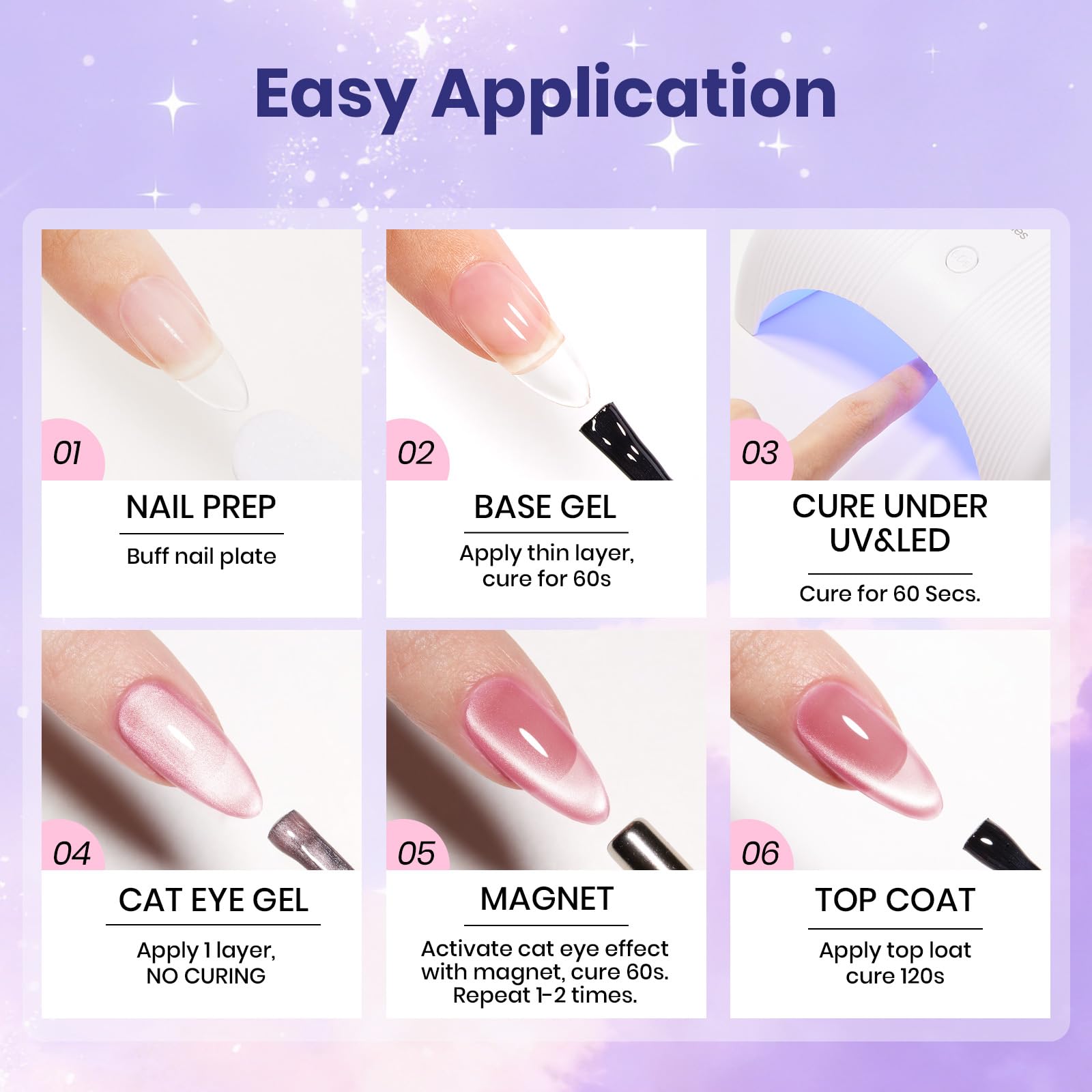 Beetles Gel Polish Romantique Galaxie – œil-de-chat pailleté, effet glamour et amusant.