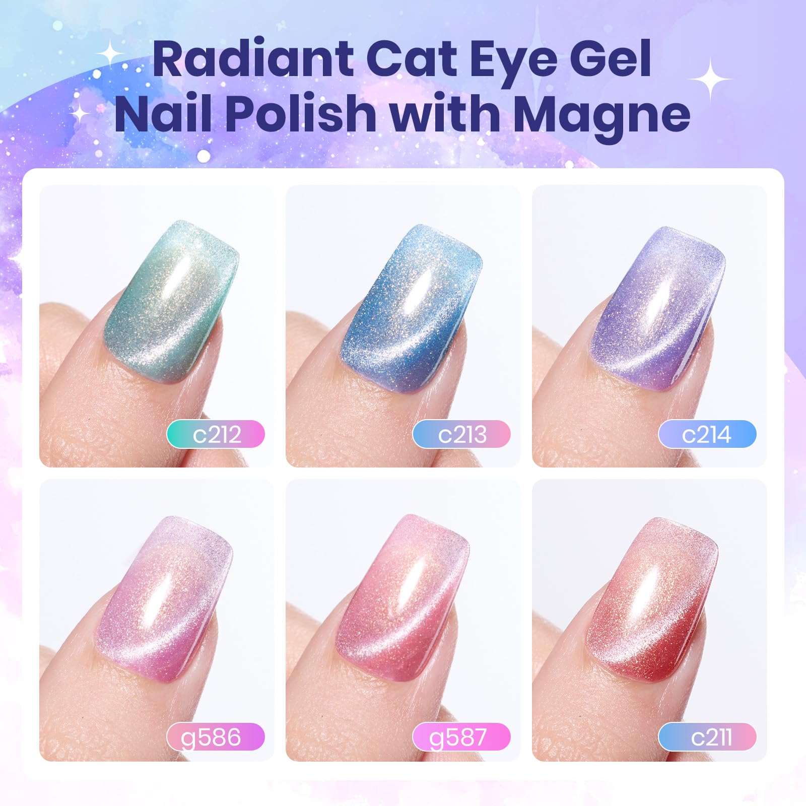 Beetles Gel Polish Romantique Galaxie – œil-de-chat vert velours, look audacieux pour soirée.