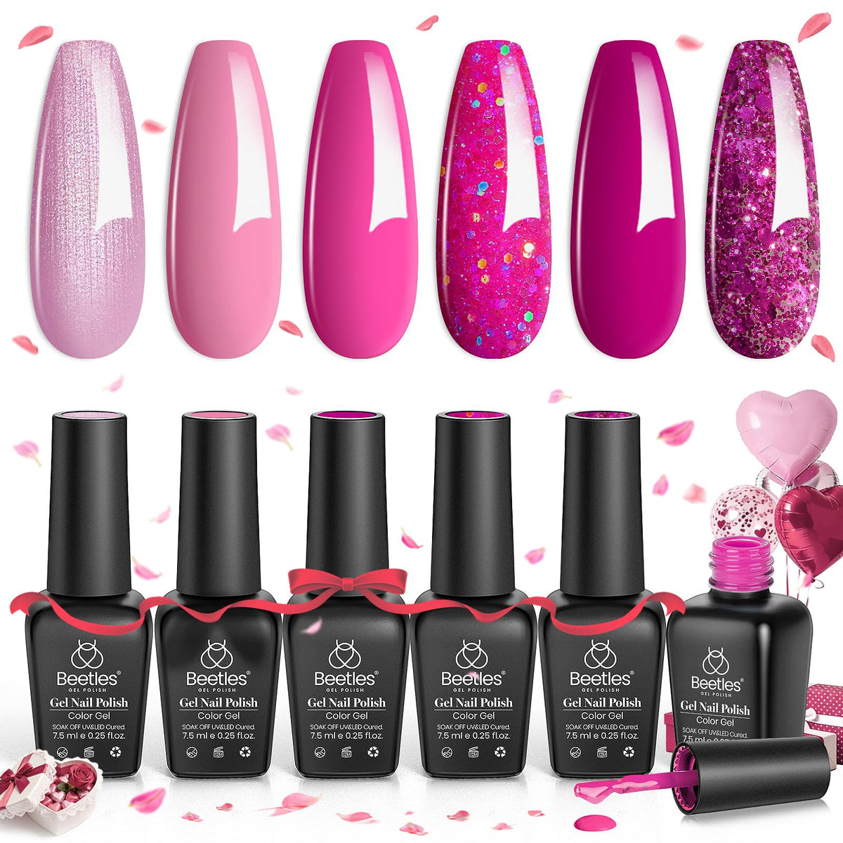 Beetles Gel Polish Rose Angel – bouteille rose, vernis longue tenue